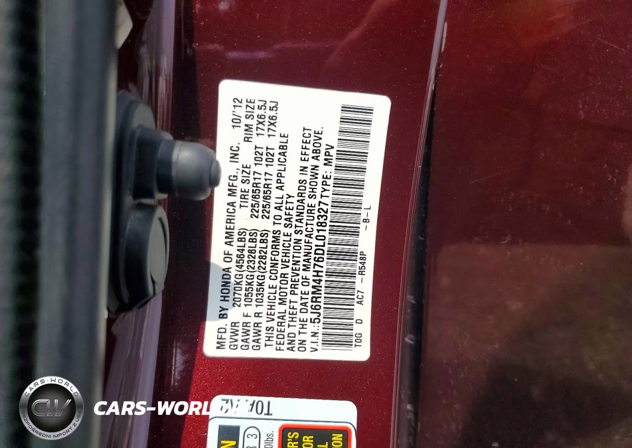 2013 Honda Cr-V Exl VIN:5J6RM4H76DL018327 - 12