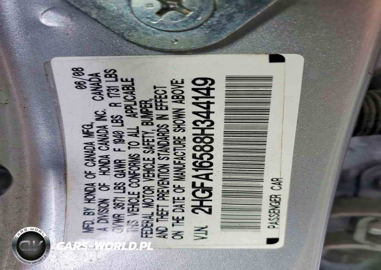 2008 Honda Civic Lx VIN:2HGFA16588H344149 - 12