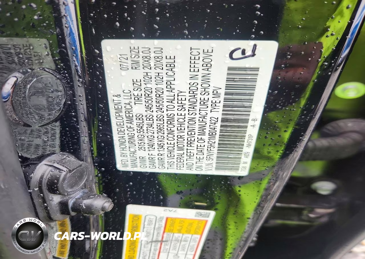 2021 Honda Pilot Se VIN:5FNYF5H21MB047422 - 13