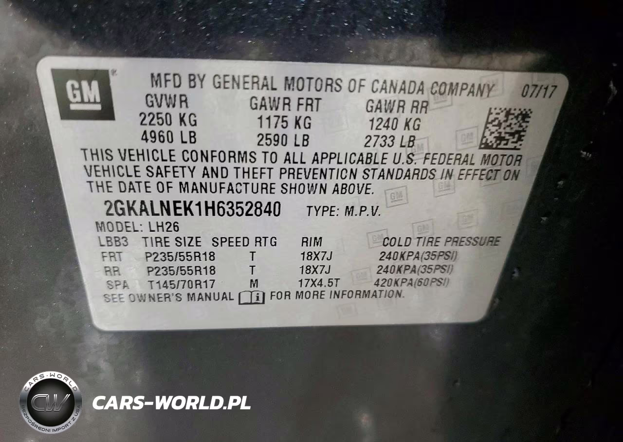 2017 GMC Terrain Sle VIN:2GKALNEK1H6352840 - 13