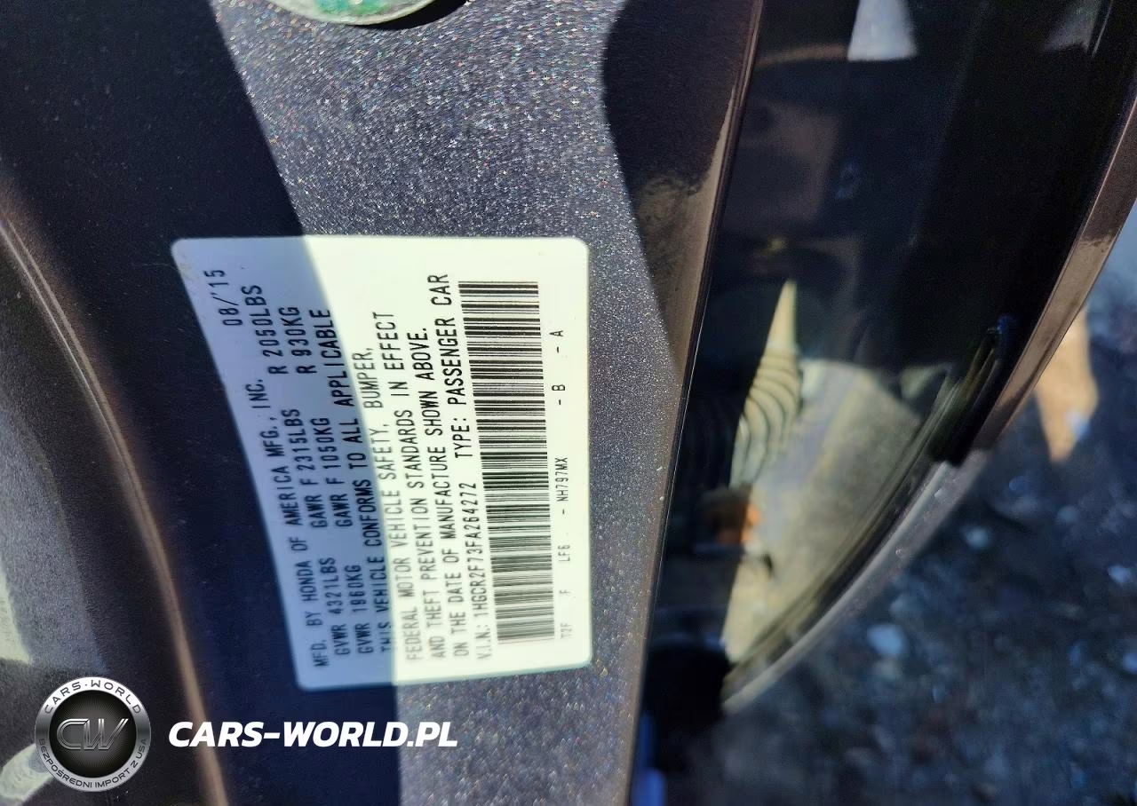 2015 Honda Accord Ex VIN:1HGCR2F73FA264272 - 12