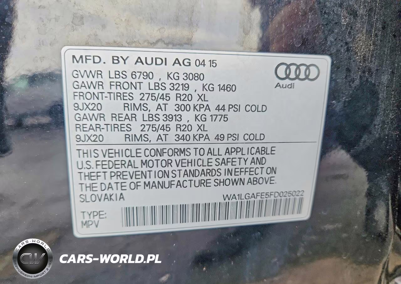 2015 Audi Q7 Premium Plus VIN:WA1LGAFE5FD025022 - 13