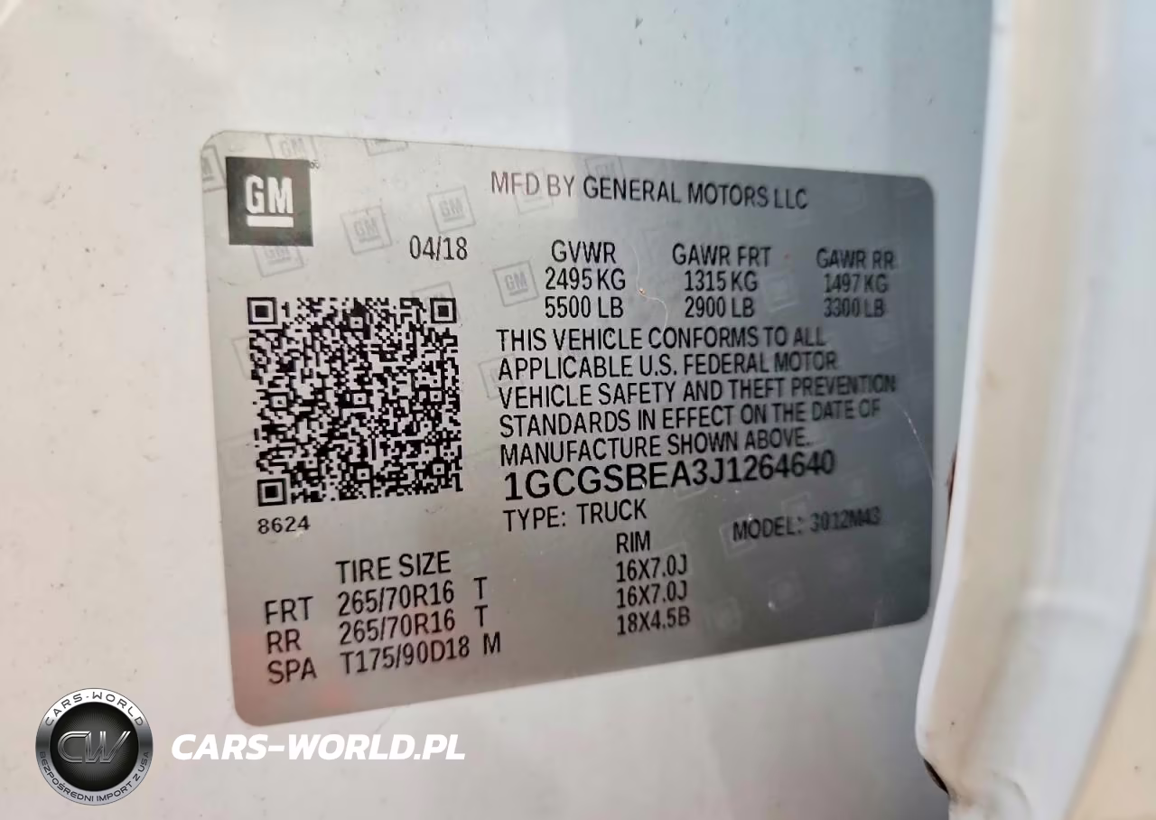 2018 Chev Colorado VIN:1GCGSBEA3J1264640 - 12