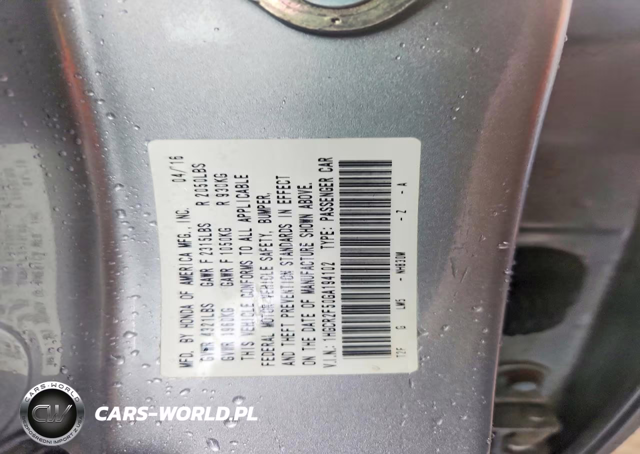 2016 Honda Accord Sport VIN:1HGCR2F50GA194102 - 12