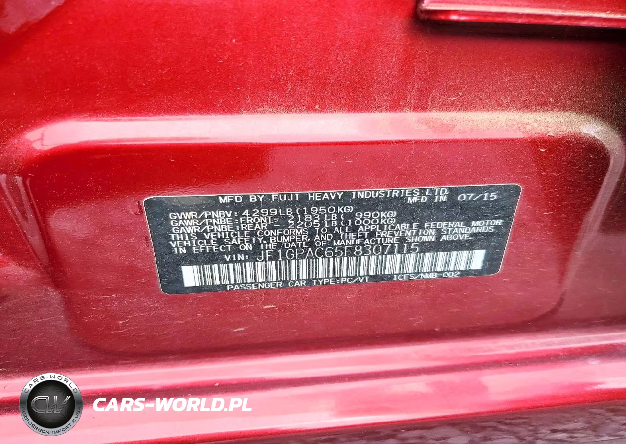 2015 Subaru Impreza Premium VIN:JF1GPAC65F8307115 - 12