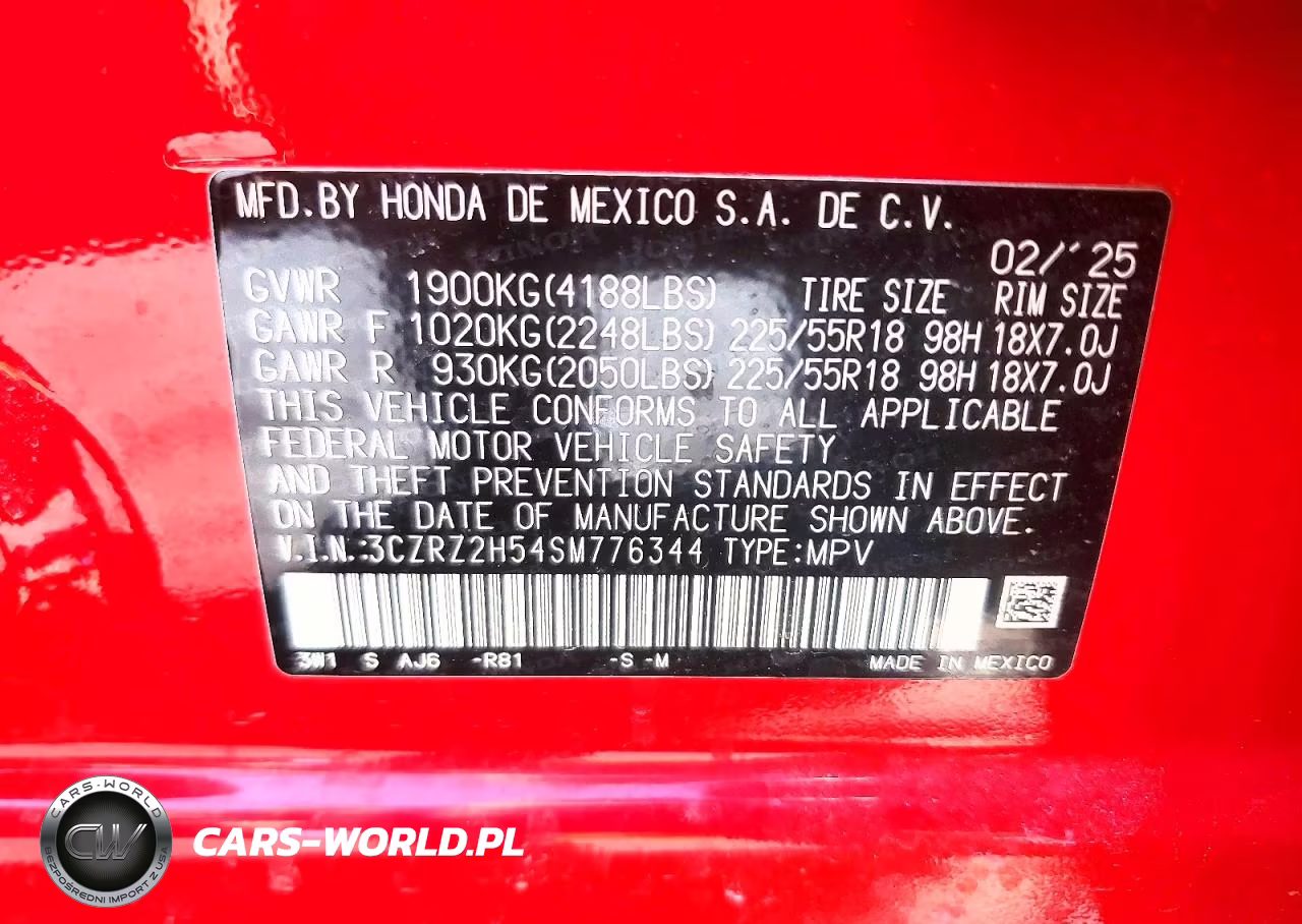 2025 Honda Hr-V Sport VIN:3CZRZ2H54SM776344 - 13