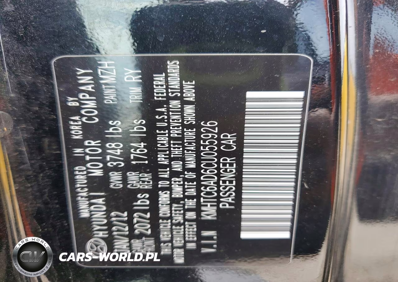 2012 Hyundai Veloster Base VIN:KMHTC6AD6CU055926 - 12