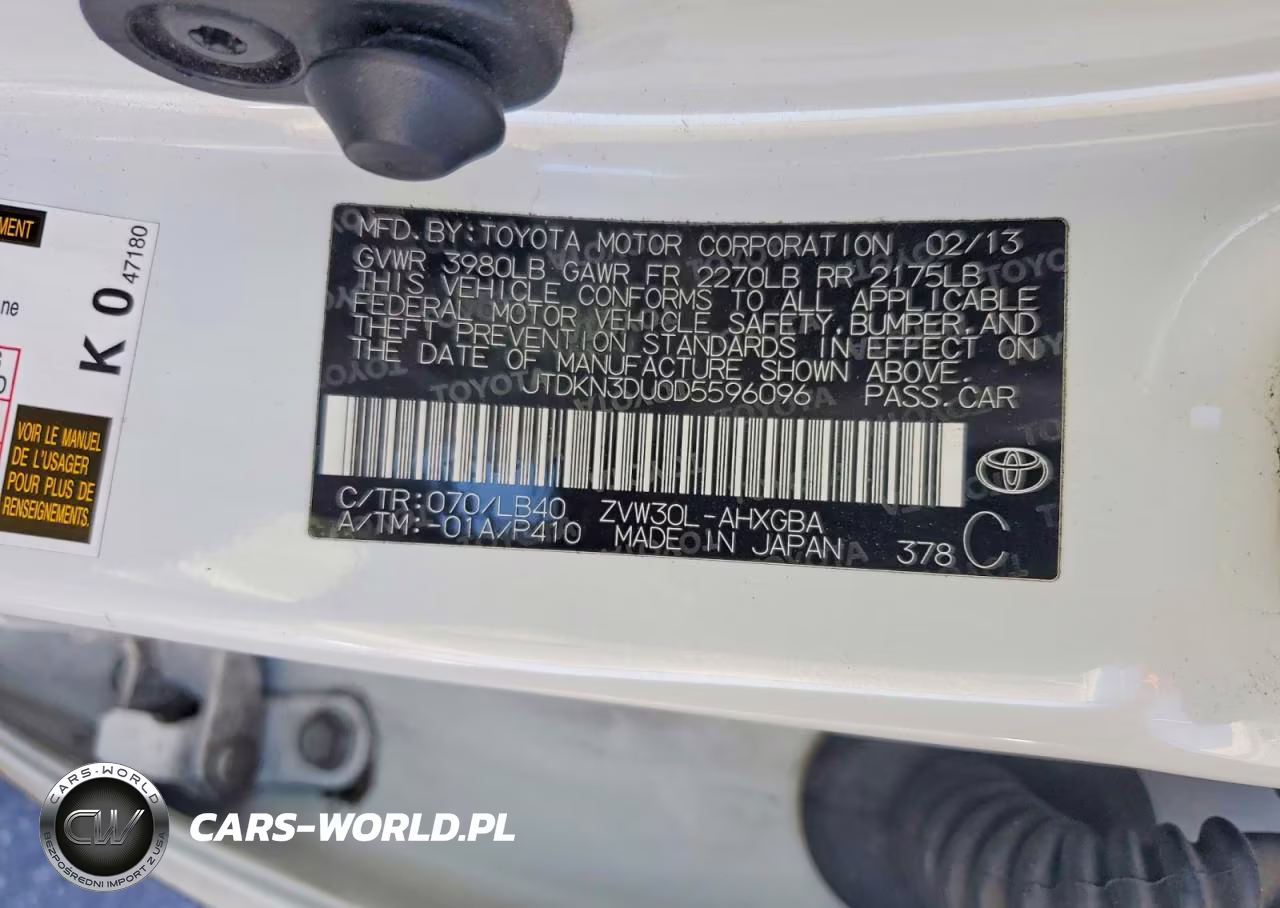 2013 Toyota Prius Five VIN:JTDKN3DU0D5596096 - 12