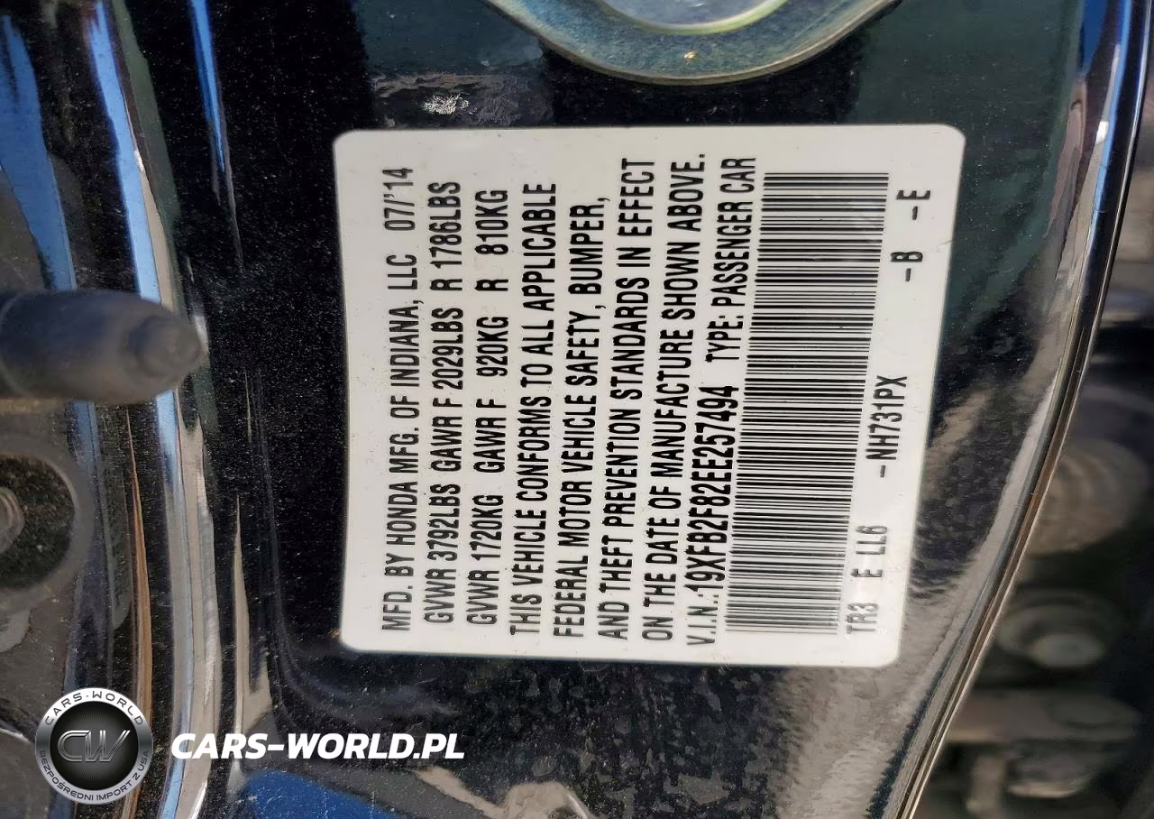2014 Honda Civic Ex VIN:19XFB2F82EE257494 - 13