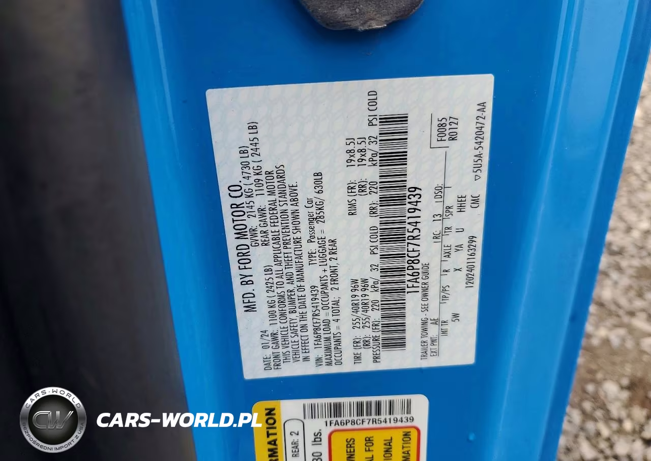 2024 Ford Mustang Gt VIN:1FA6P8CF7R5419439 - 12