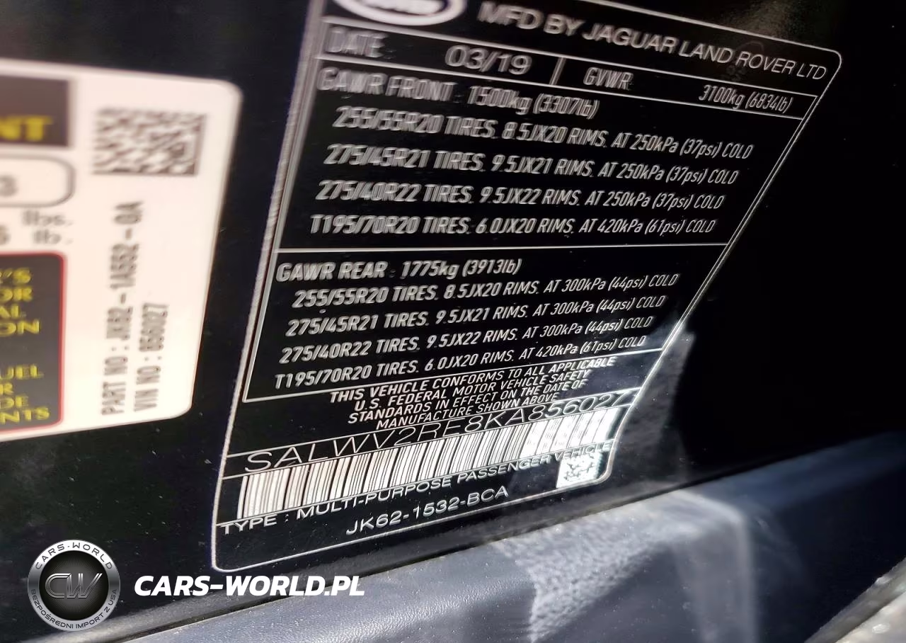 2019 Land Rover Range Rover Sport Supercharged Autobiography VIN:SALWV2RE8KA856027 - 13