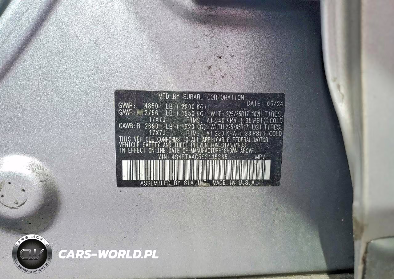 2025 Subaru Outback VIN:4S4BTAAC5S3115365 - 12