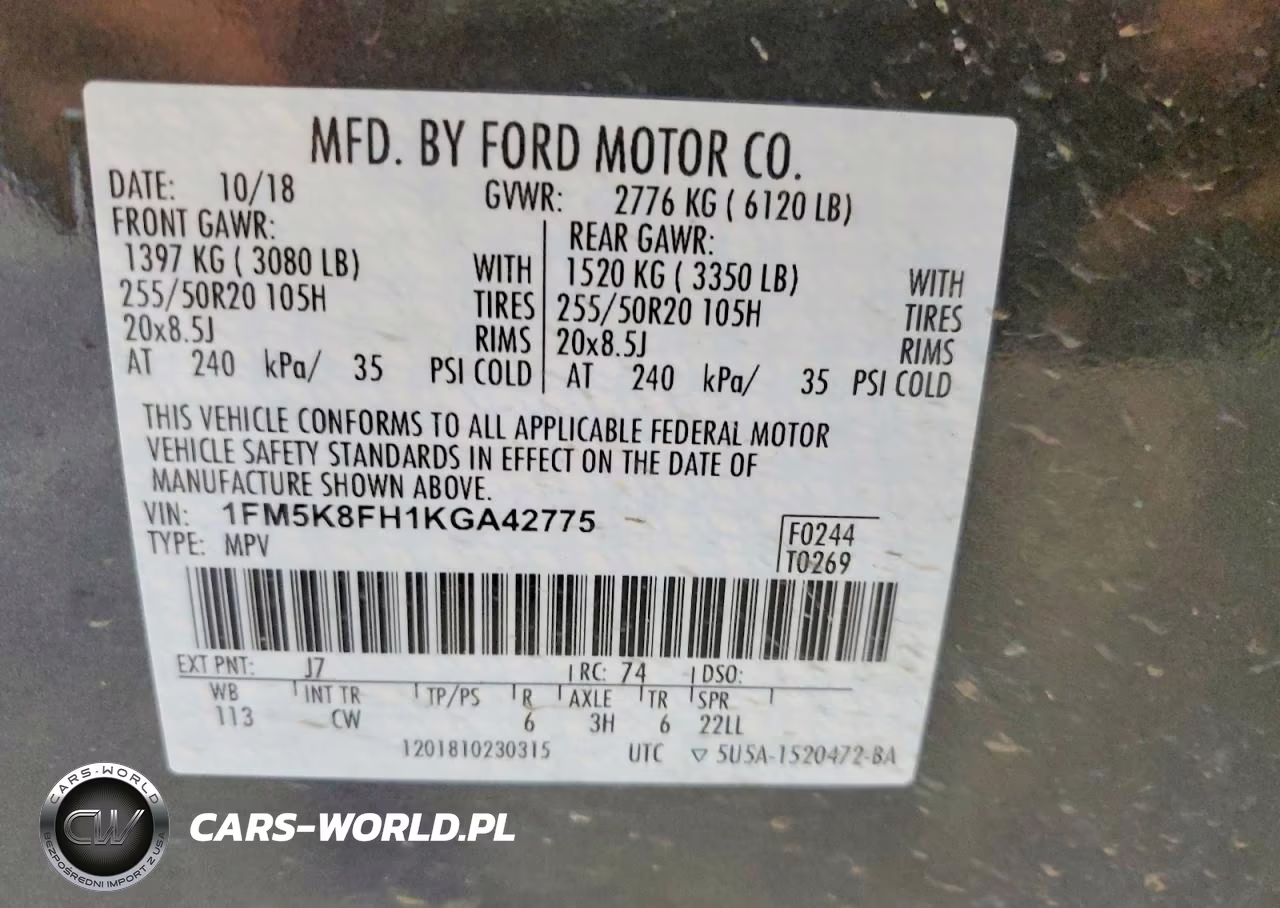 2019 Ford Explorer Limited VIN:1FM5K8FH1KGA42775 - 13
