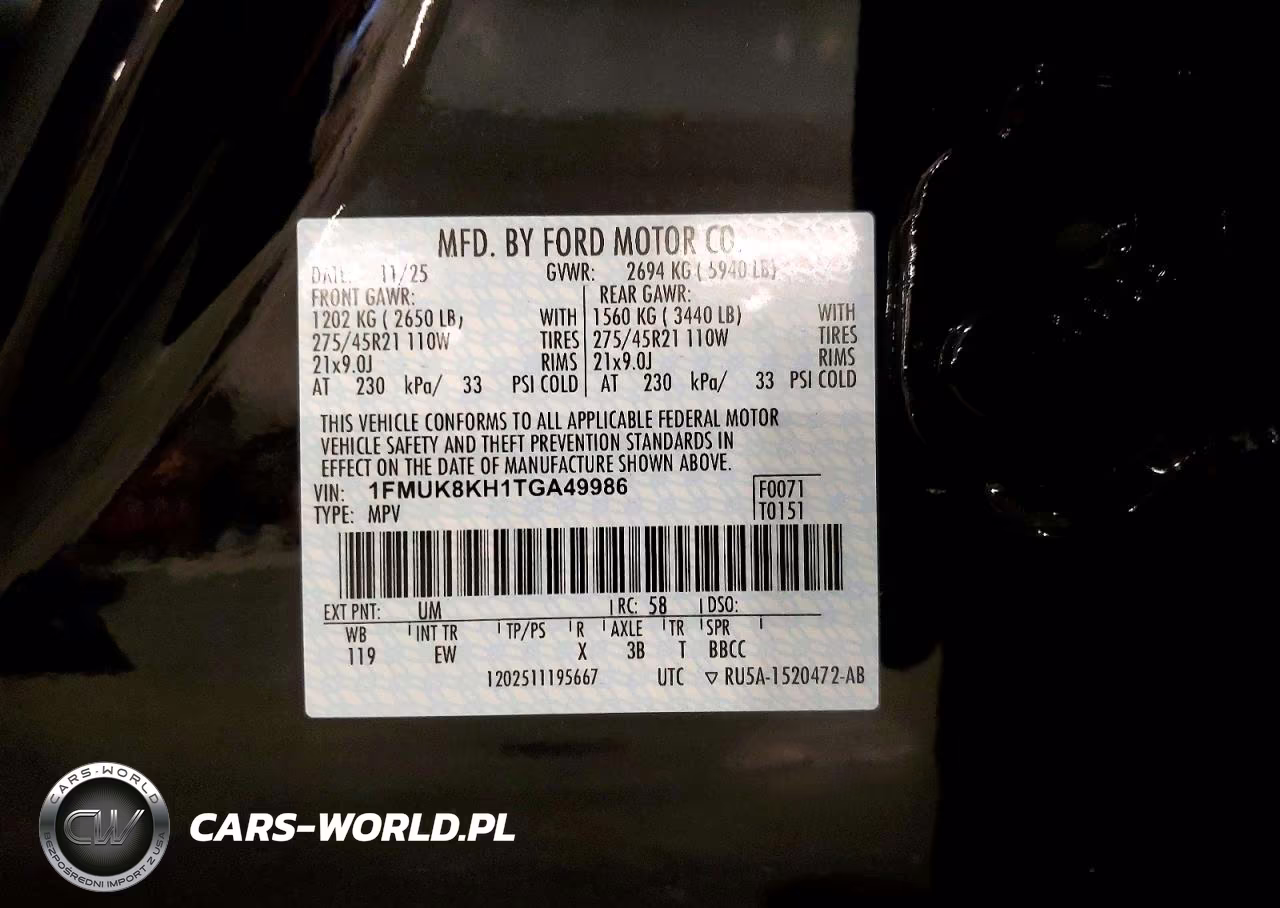 2026 Ford Explorer St-Line VIN:1FMUK8KH1TGA49986 - 14