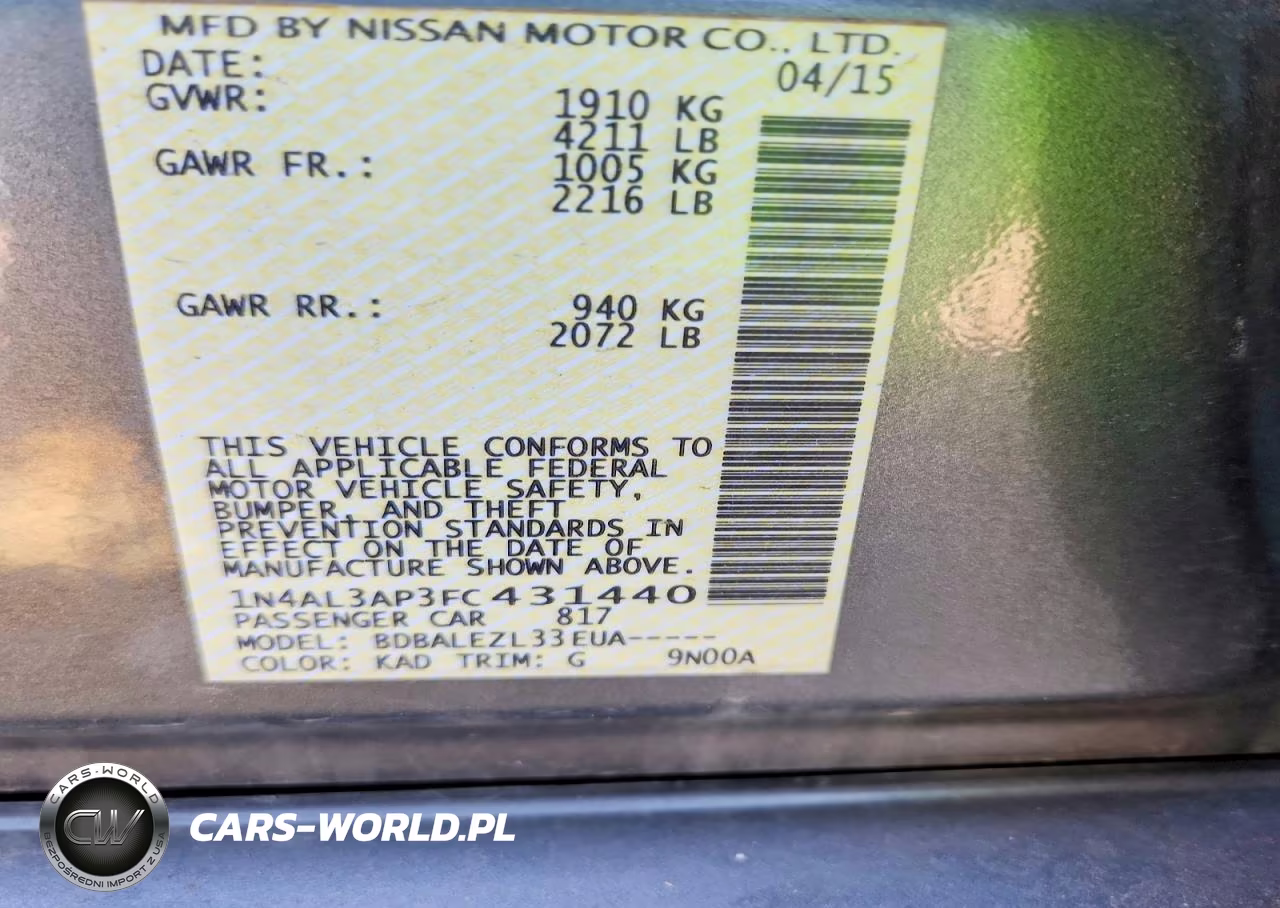 2015 Nissan Altima 2.5 S VIN:1N4AL3AP3FC431440 - 12