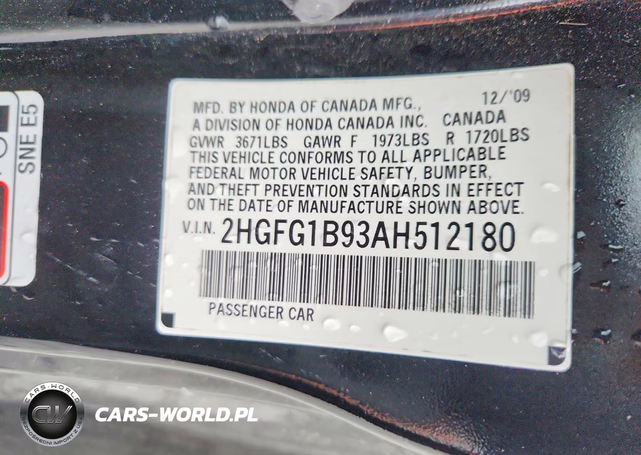 2010 Honda Civic Exl VIN:2HGFG1B93AH512180 - 12