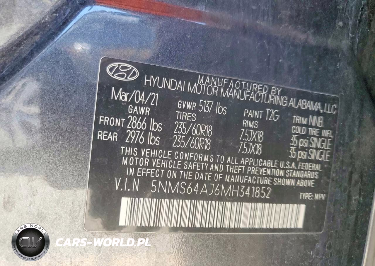 2021 Hyundai Santa Fe Sel VIN:5NMS64AJ6MH341852 - 14