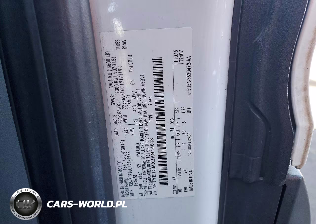 2018 Ford Transit T-150 VIN:1FTYE1CMXJKB14618 - 13