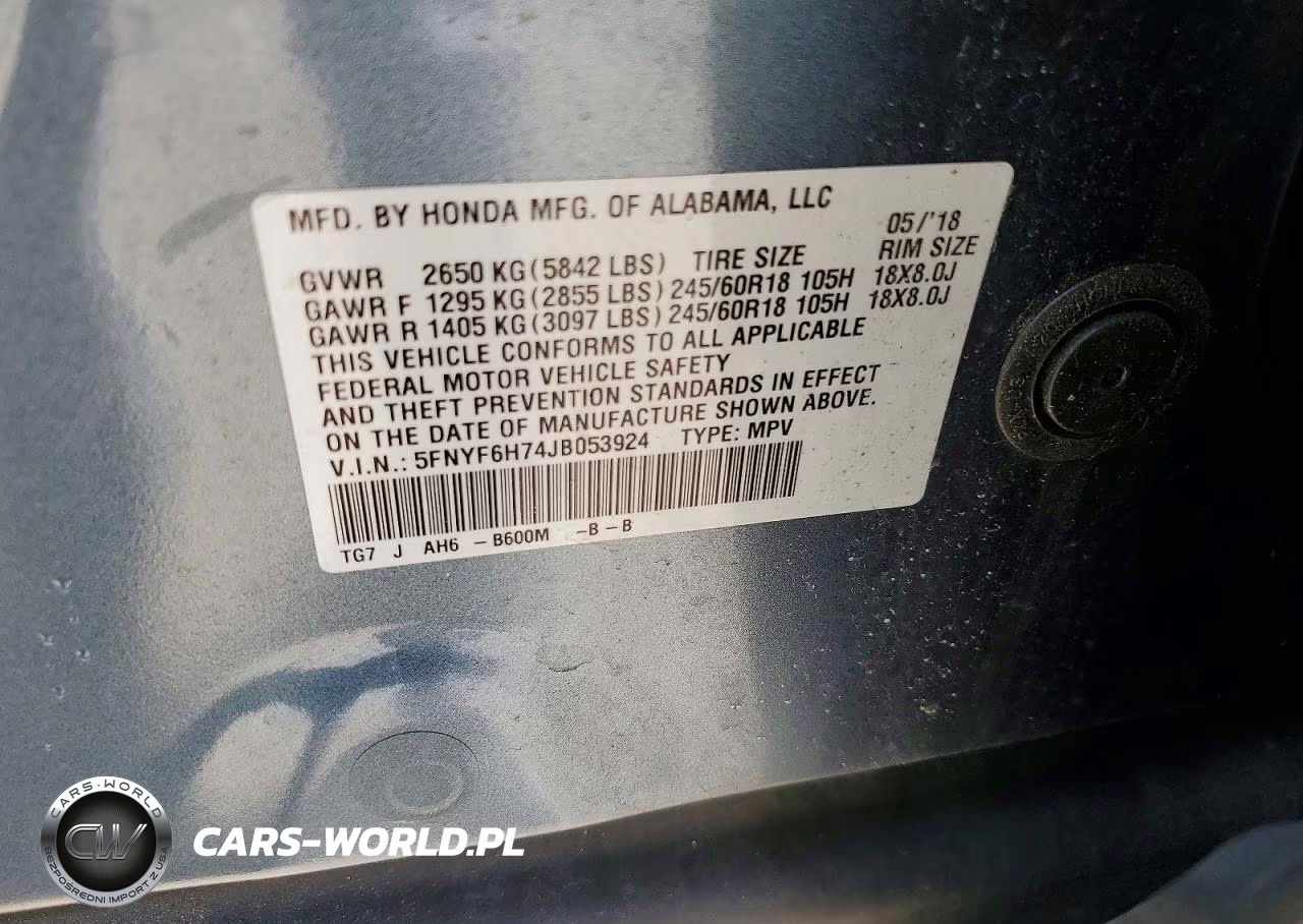 2018 Honda Pilot Exln VIN:5FNYF6H74JB053924 - 13