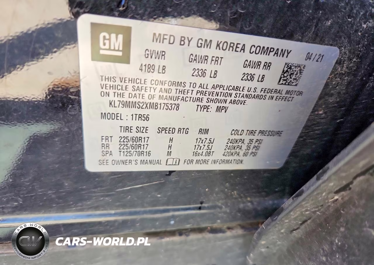 2021 Chevrolet Trailblazer Ls VIN:KL79MMS2XMB175378 - 12