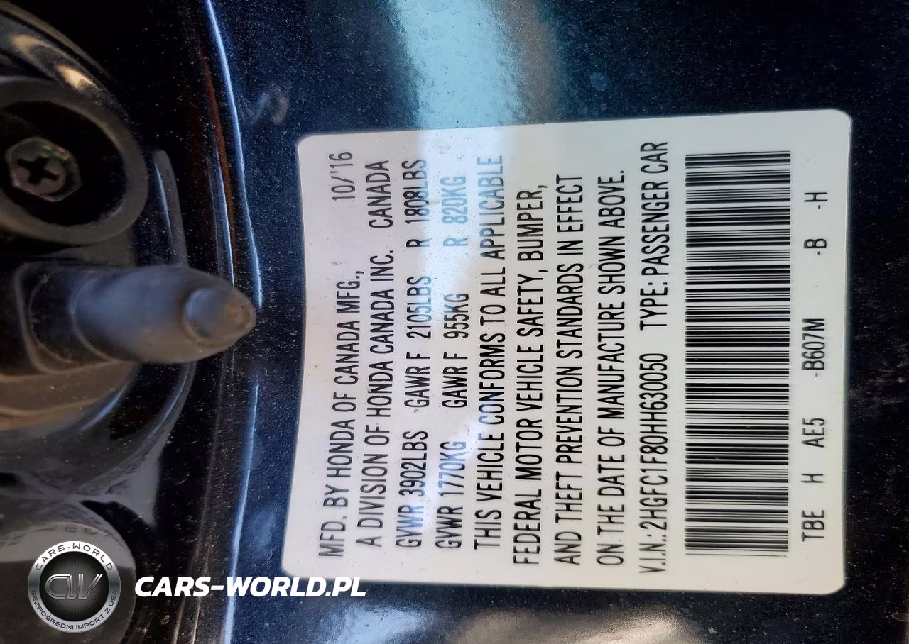 2017 Honda Civic Ex VIN:2HGFC1F80HH630050 - 12
