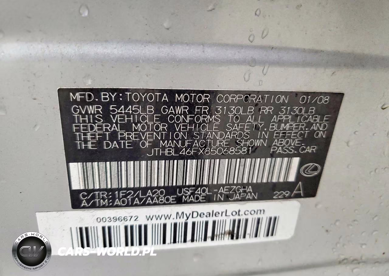 2008 Lexus Ls 460 VIN:JTHBL46FX85068581 - 12