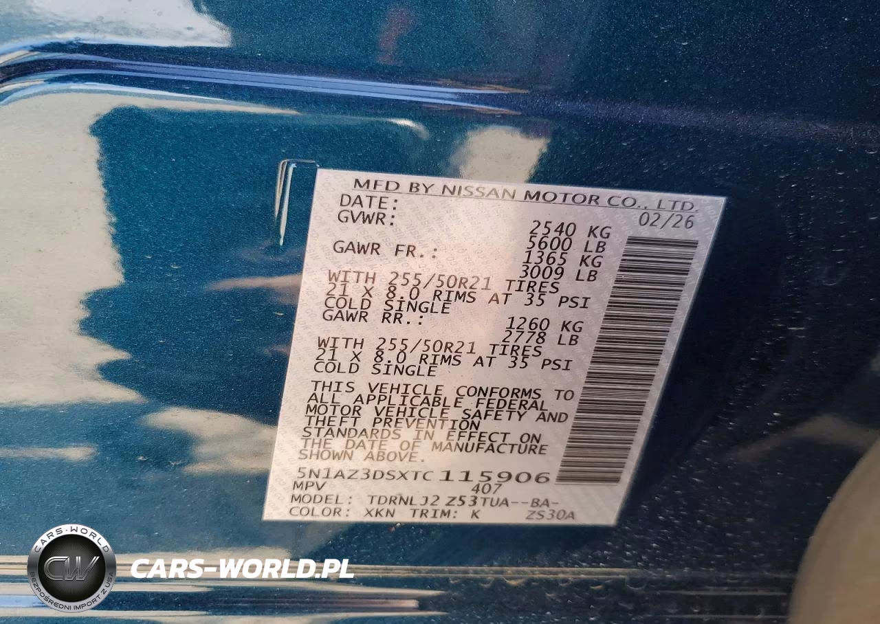2026 Nissan Murano Platinum VIN:5N1AZ3DSXTC115906 - 12