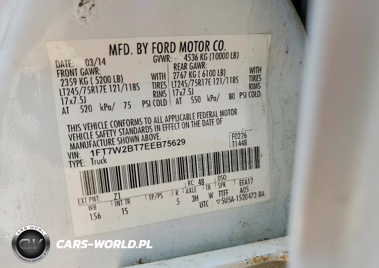 2014 Ford F250 Super Duty VIN:1FT7W2BT7EEB75629 - 12