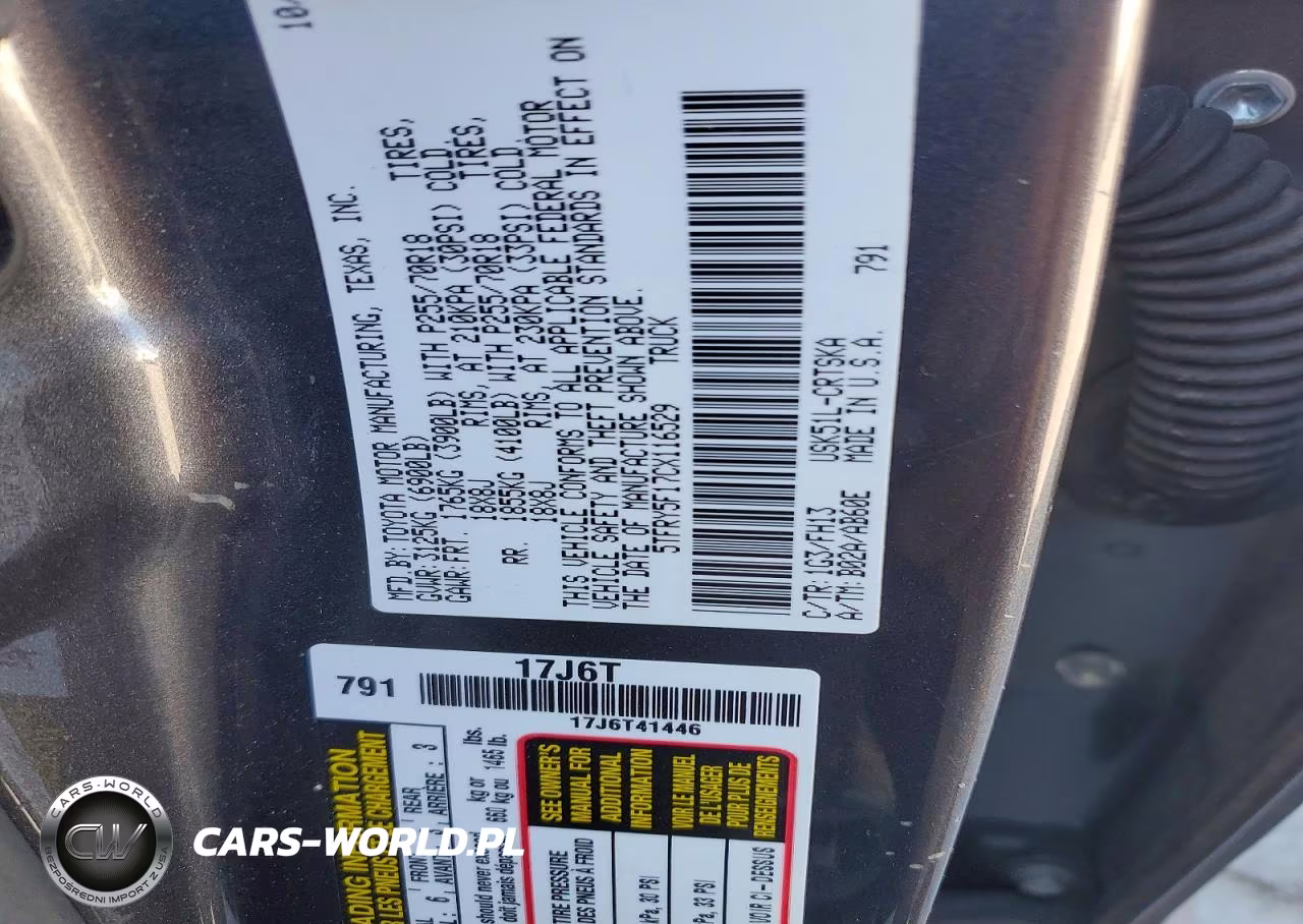 2012 Toyota Tundra Double Cab Sr5 VIN:5TFRY5F17CX116529 - 12