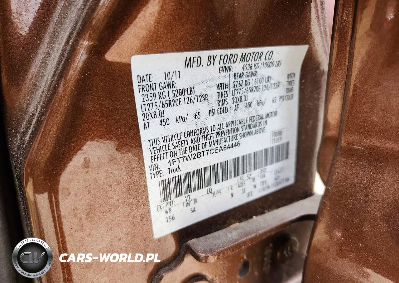 2012 Ford F250 Super Duty VIN:1FT7W2BT7CEA64446 - 12