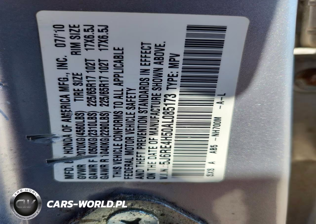 2010 Honda Cr-V Ex VIN:5J6RE4H50AL085173 - 13