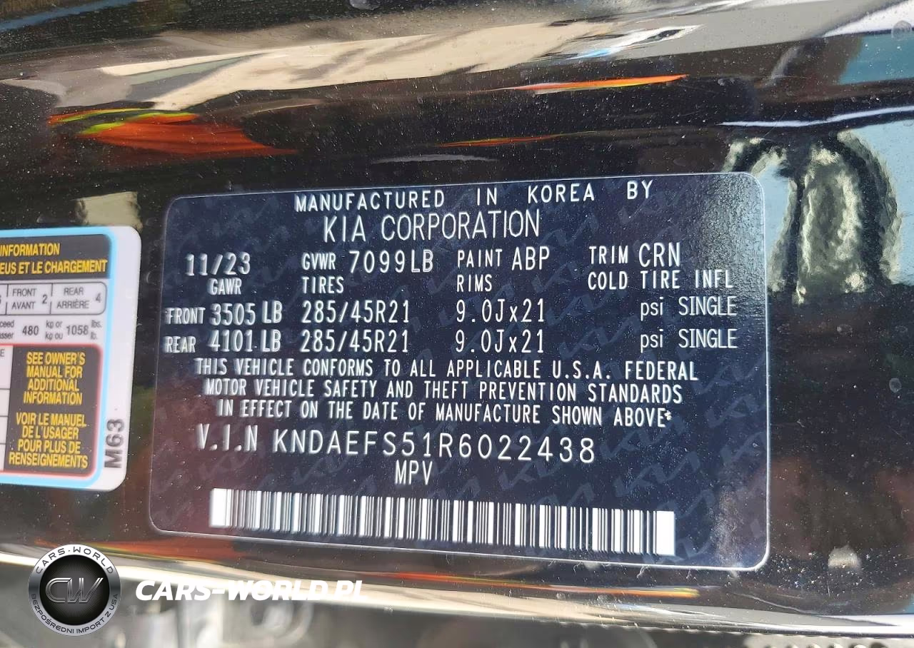 2024 Kia Ev9 Gt Line VIN:KNDAEFS51R6022438 - 13