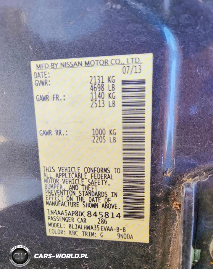 2013 Nissan Maxima 3.5 S VIN:1N4AA5AP8DC845814 - 13