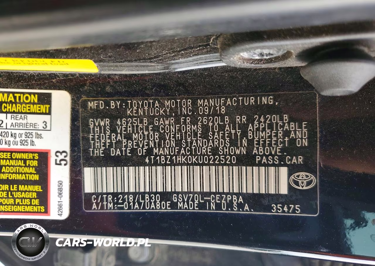 2019 Toyota Camry Xse V6 VIN:4T1BZ1HK0KU022520 - 12
