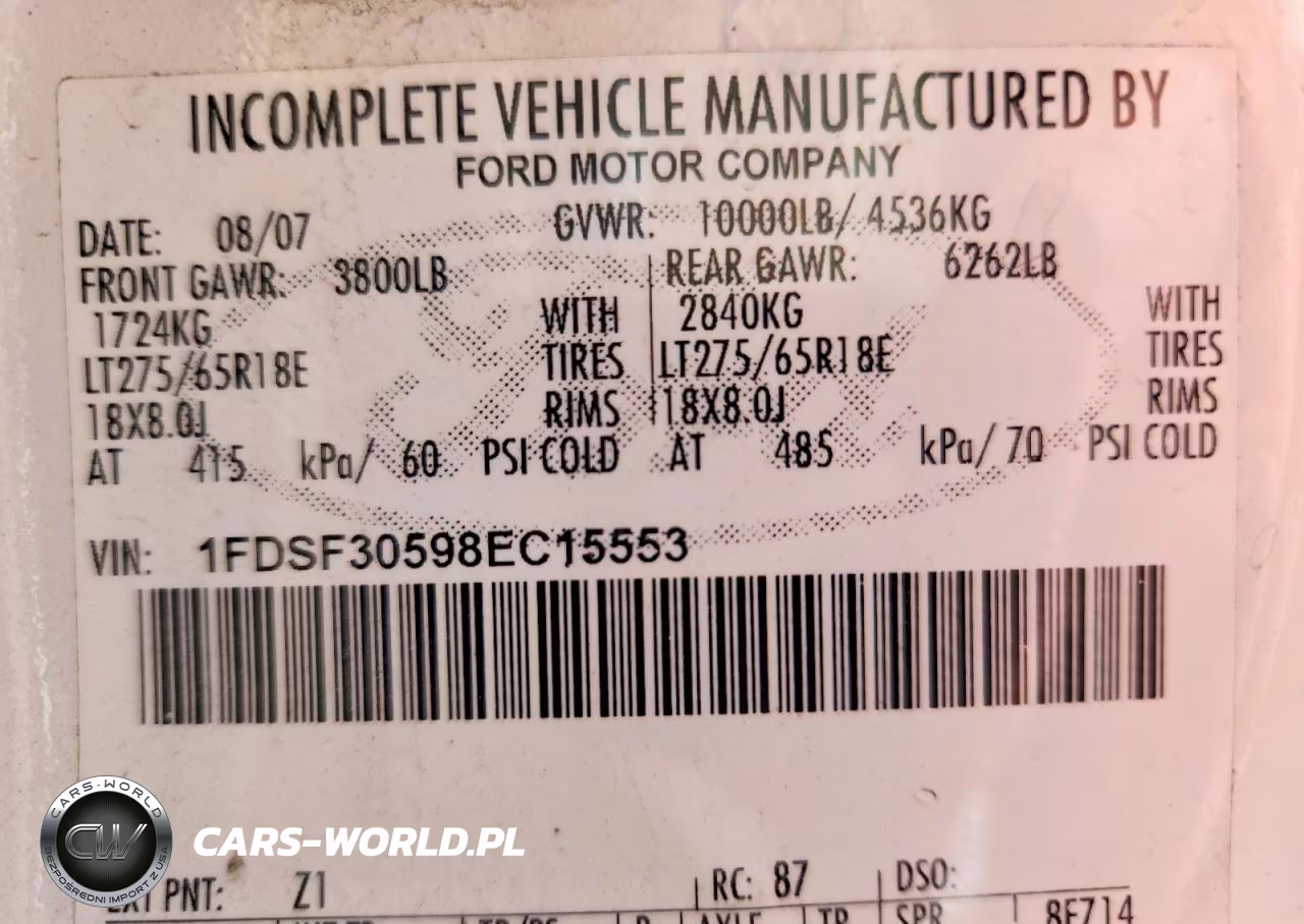 2008 Ford F350 Srw Super Duty VIN:1FDSF30598EC15553 - 12