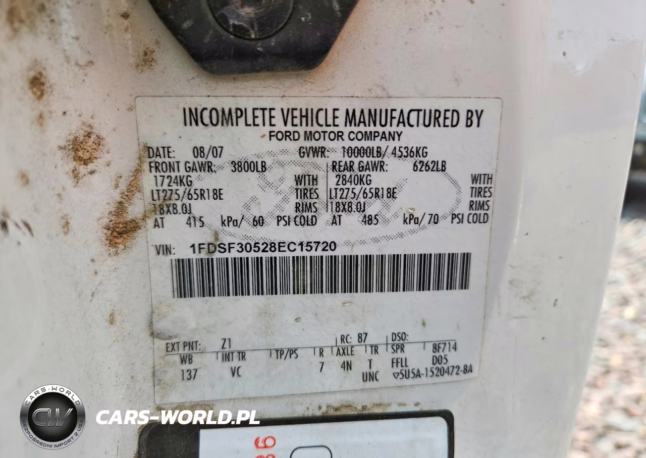 2008 Ford F350 Srw Super Duty VIN:1FDSF30528EC15720 - 12