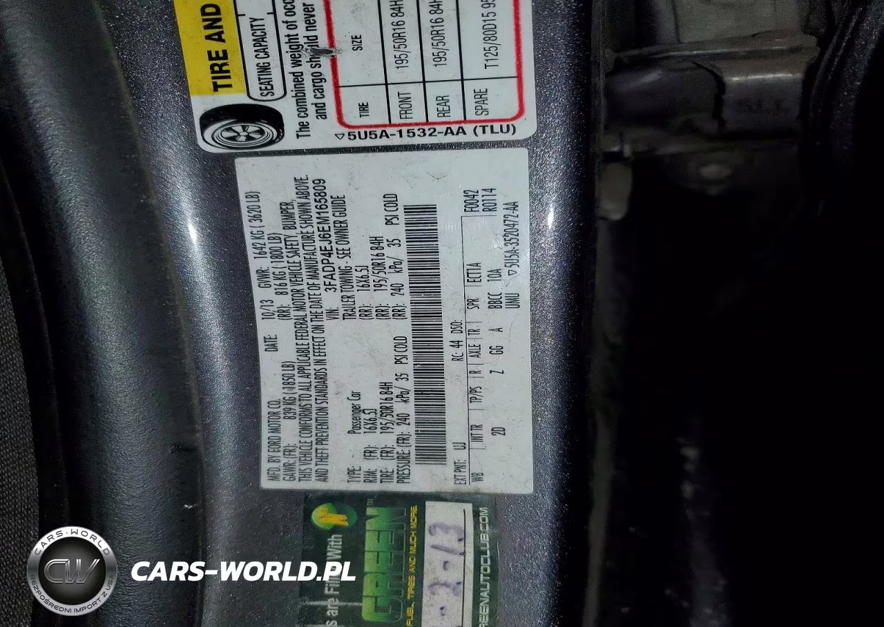 2014 Ford Fiesta Se VIN:3FADP4EJ6EM165809 - 12