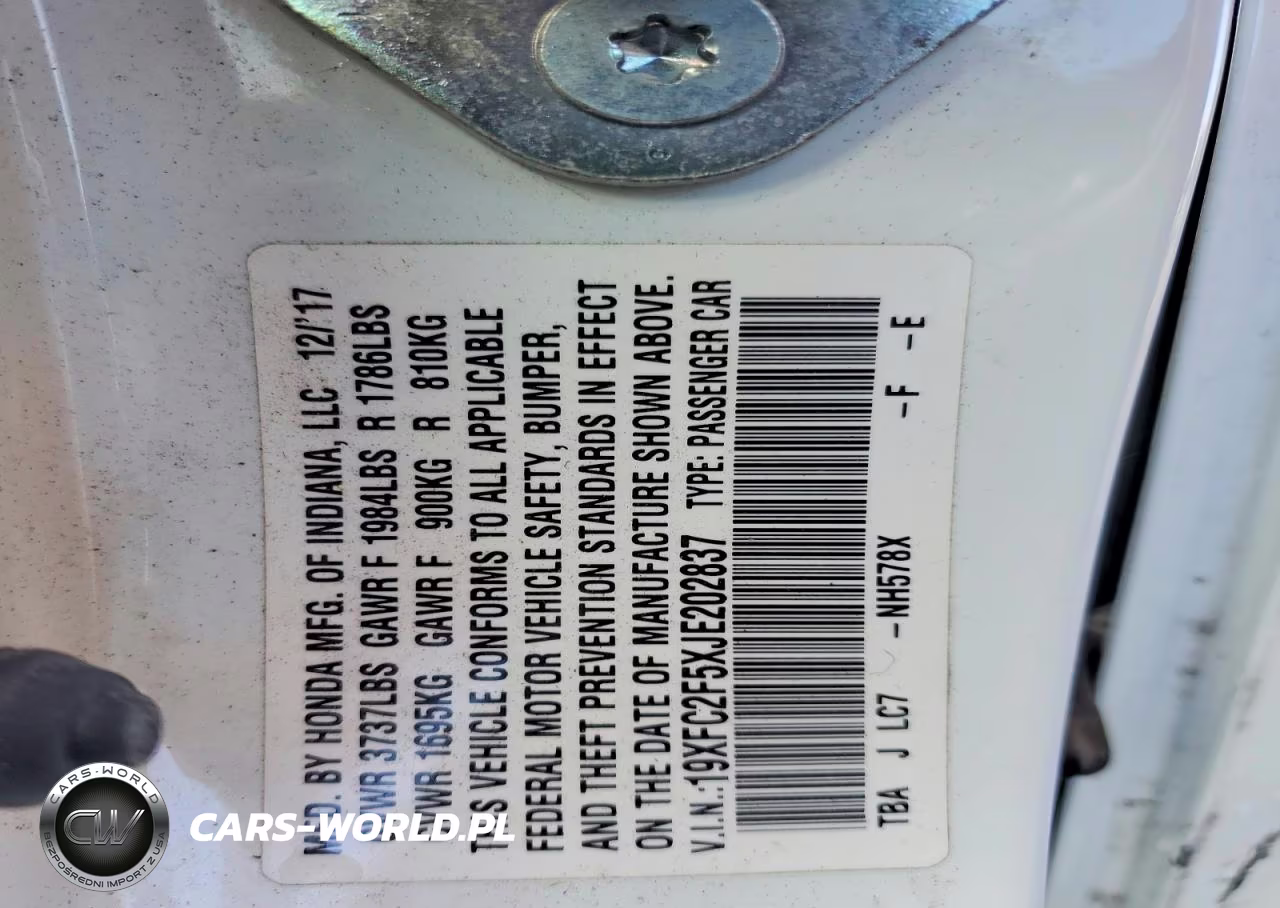 2018 Honda Civic Lx VIN:19XFC2F5XJE202837 - 13