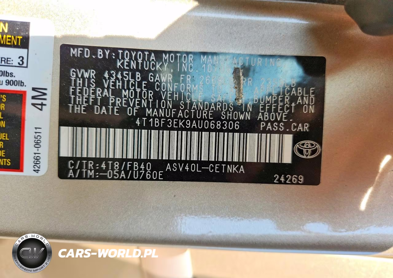 2010 Toyota Camry Le VIN:4T1BF3EK9AU068306 - 12