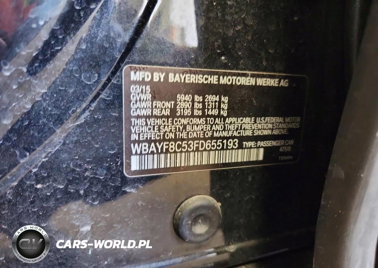 2015 BMW 750 Lxi VIN:WBAYF8C53FD655193 - 12