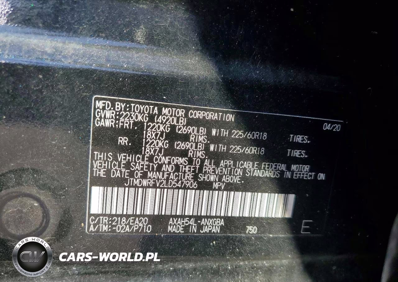 2020 Toyota Rav4 Limited VIN:JTMDWRFV2LD547906 - 13
