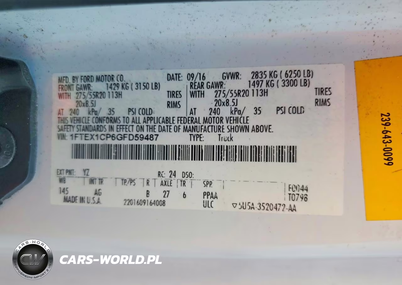 2016 Ford F150 Super Cab VIN:1FTEX1CP6GFD59487 - 12
