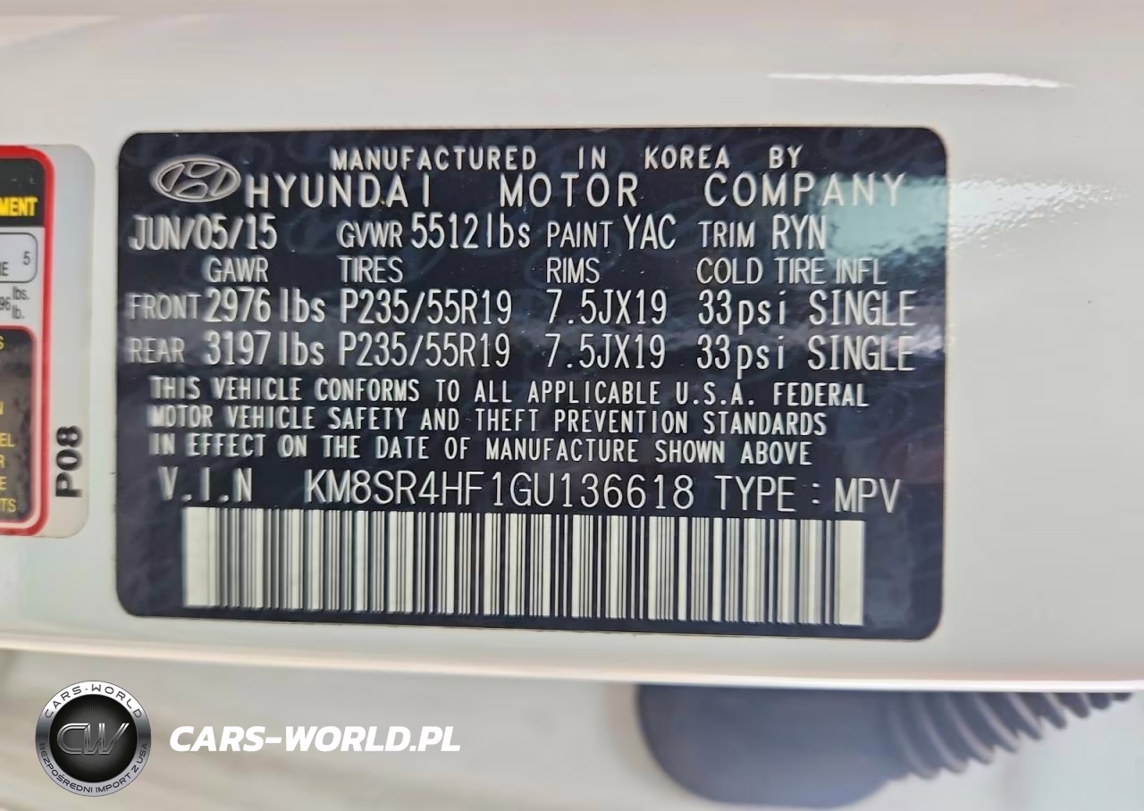 2016 Hyundai Santa Fe Se VIN:KM8SR4HF1GU136618 - 13