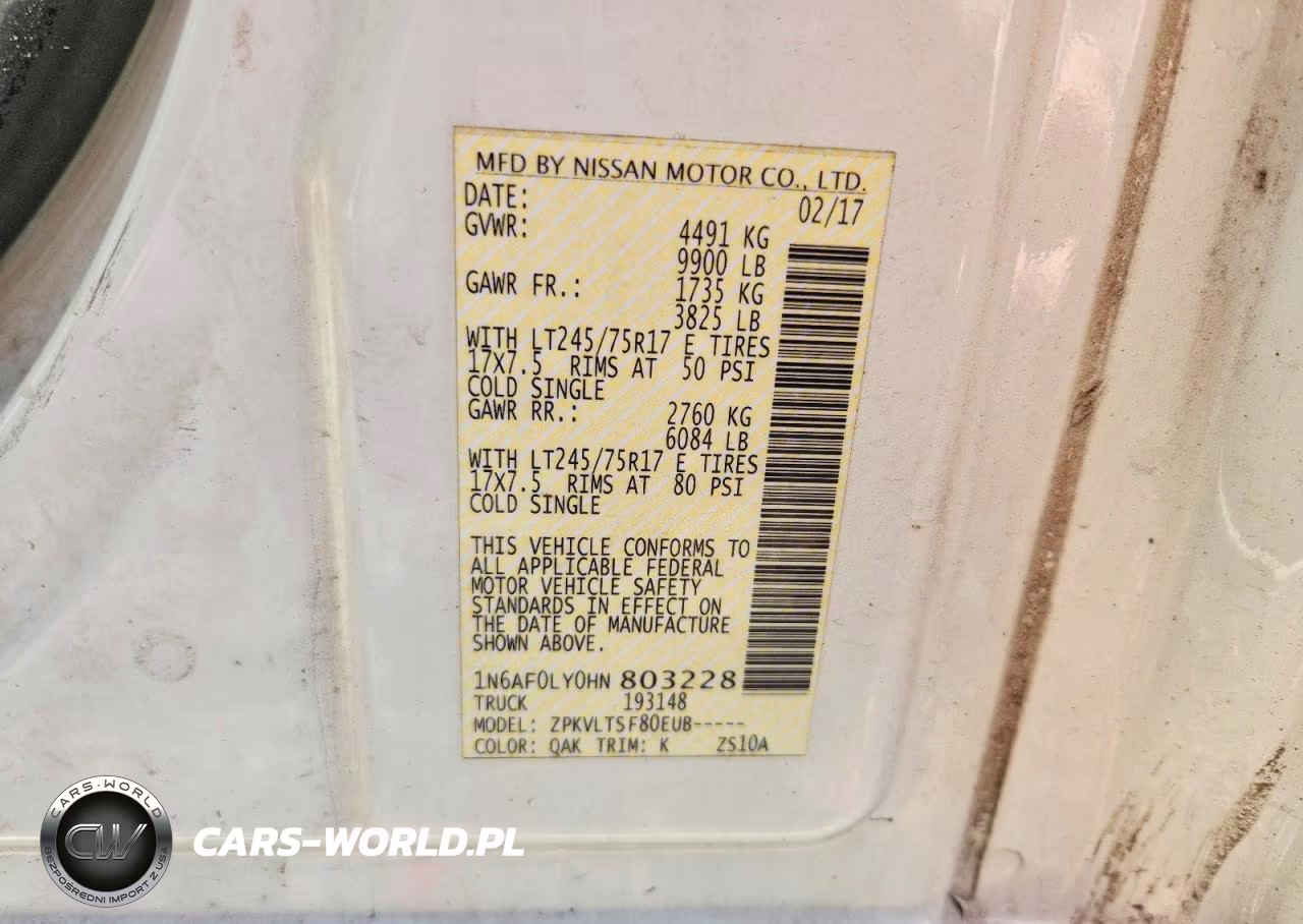 2017 Nissan Nv 3500 Hd Sv VIN:1N6AF0LY0HN803228 - 12