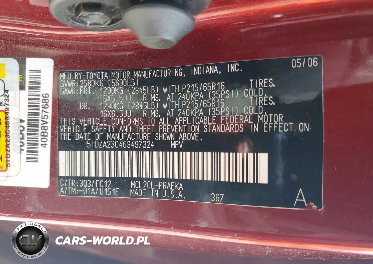2006 Toyota Sienna Le 8 Passenger VIN:5TDZA23C46S497324 - 13