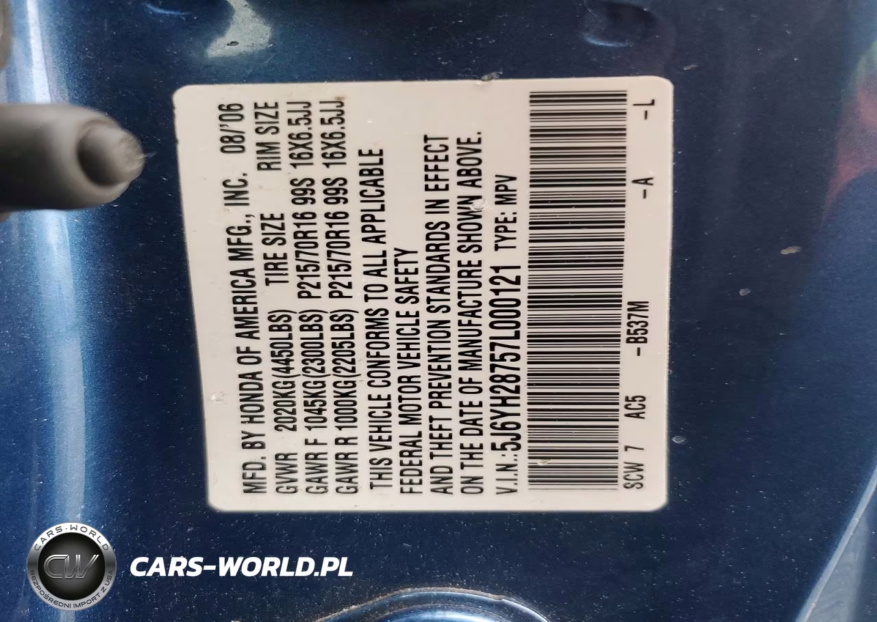 2007 Honda Element Ex VIN:5J6YH28757L000121 - 13