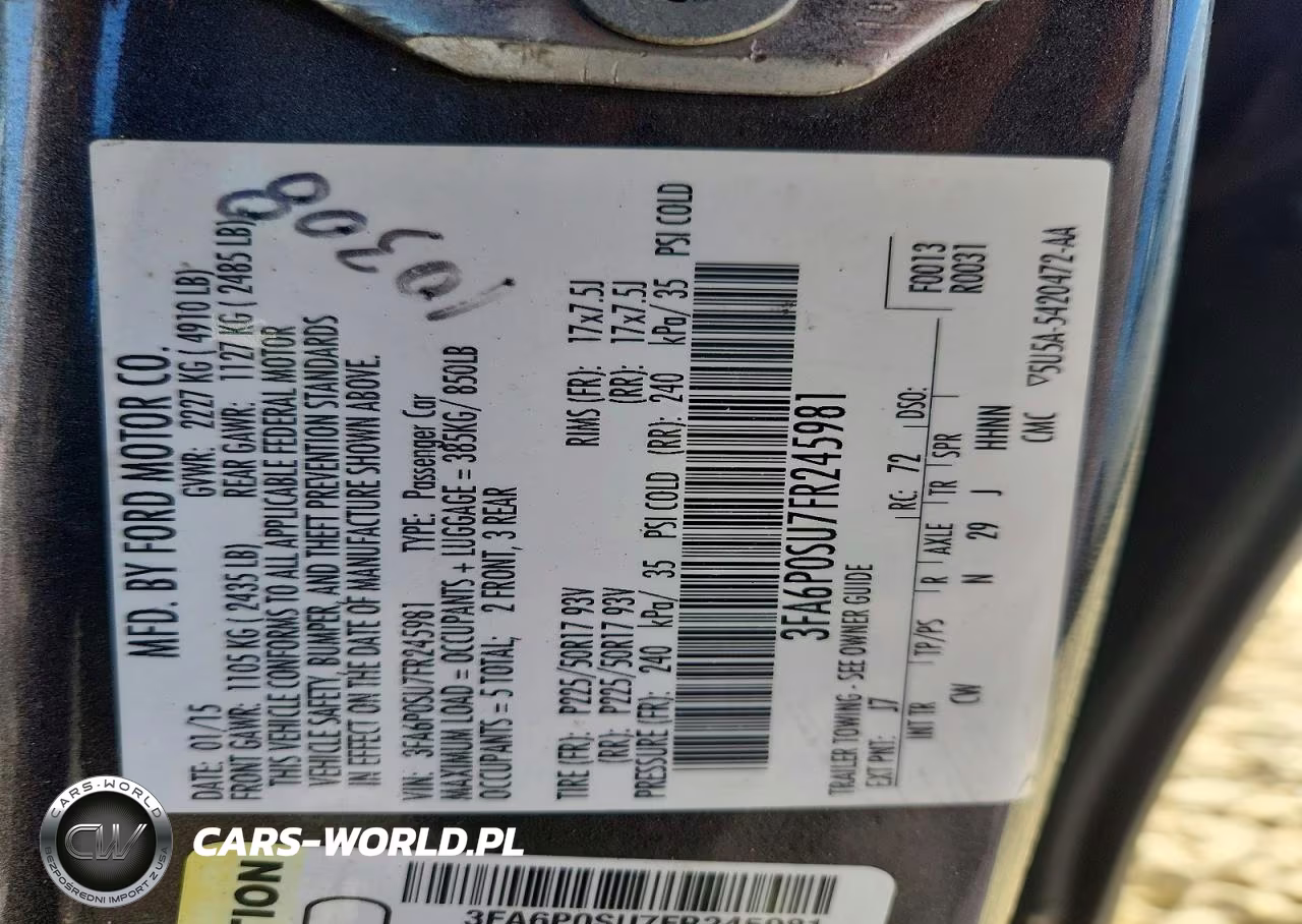 2015 Ford Fusion Hybrid VIN:3FA6P0SU7FR245981 - 12