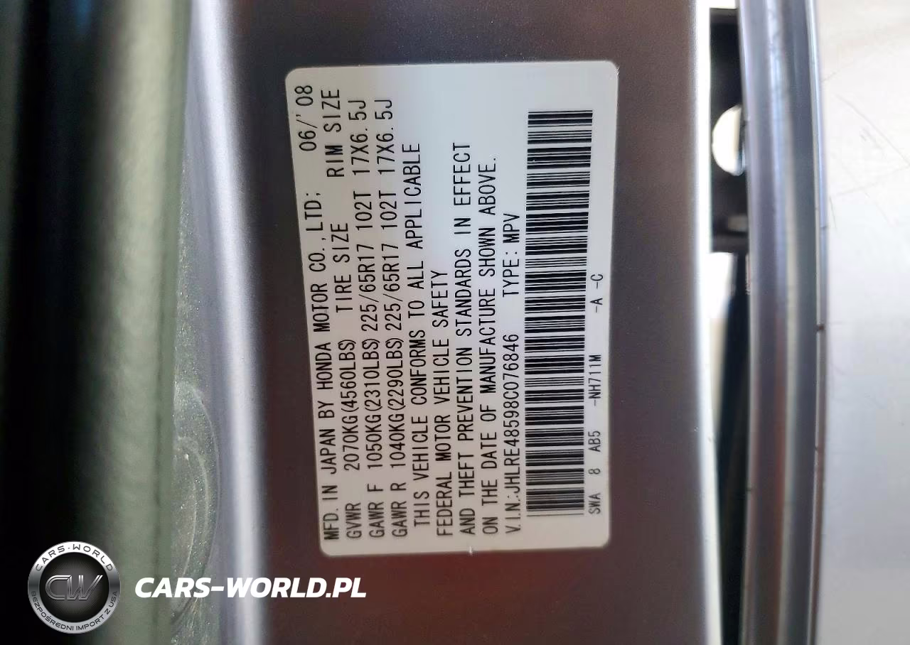 2008 Honda Cr-V Ex VIN:JHLRE48598C076846 - 13