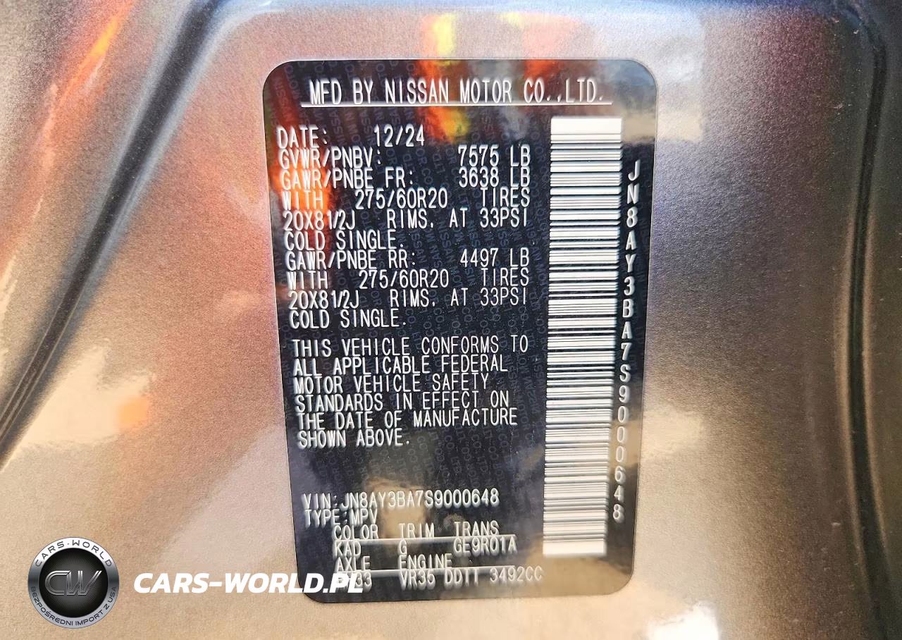 2025 Nissan Armada Sl VIN:JN8AY3BA7S9000648 - 13