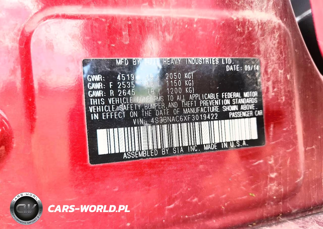 2015 Subaru Legacy 2.5I Premium VIN:4S3BNAC6XF3019422 - 12